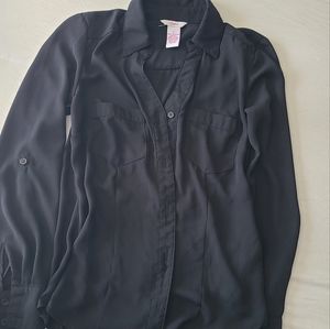 Black Candie's sheer button down shirt